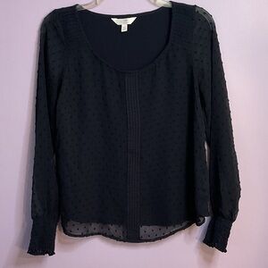 LC Lauren Conrad Black Sheer Blouse